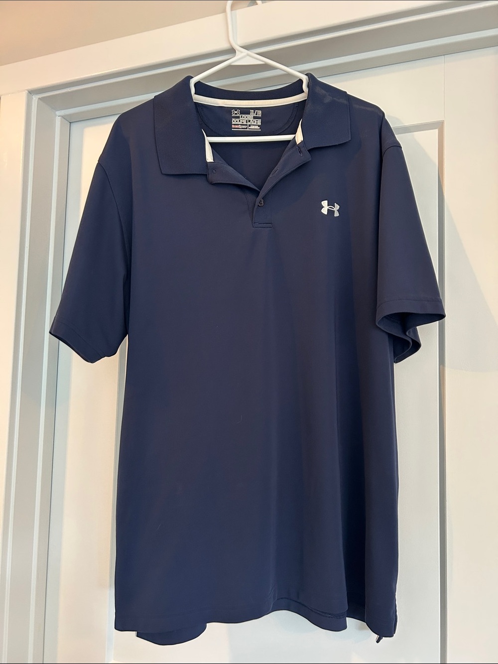 Under Armour Navy Polo with White Logo